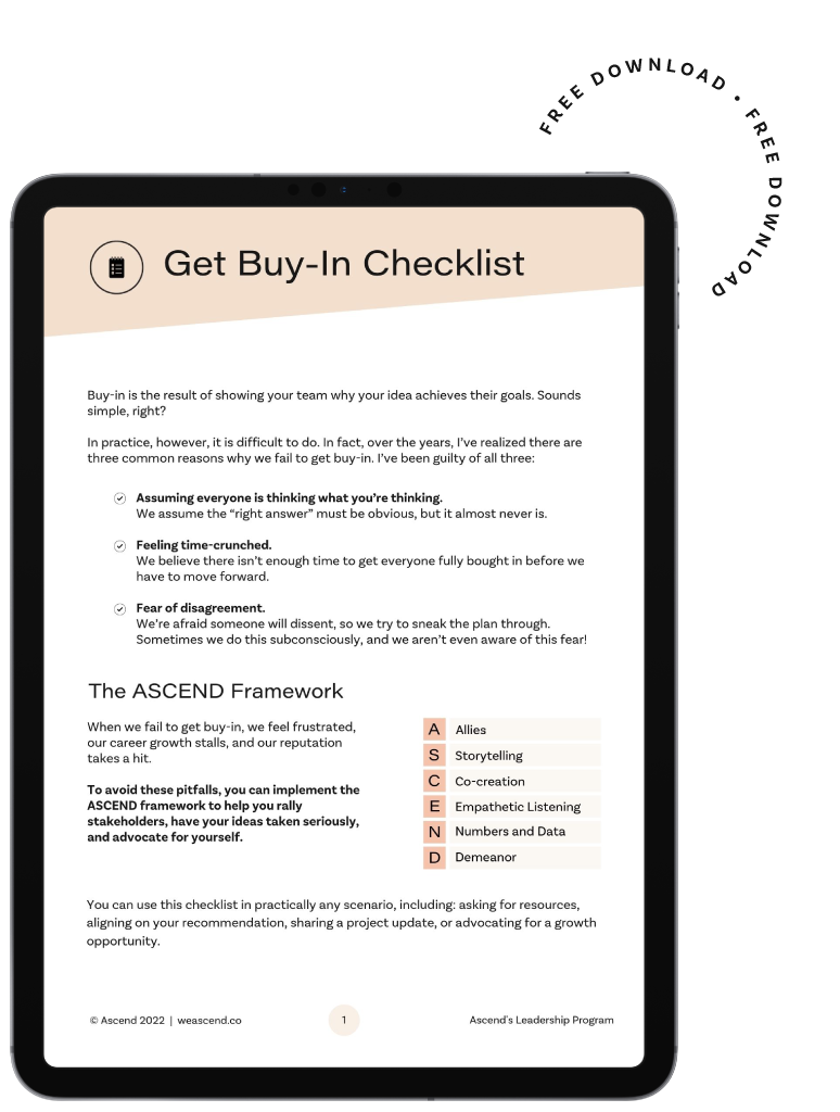 Get Buy-In Checklist by Ascend